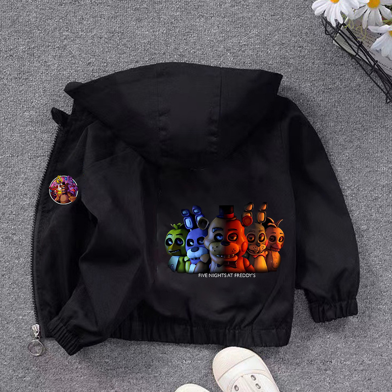 Running Gear Kids - Fnafs フード付きジャケット男の子女の子ファイブナイツフレディーズコート子供秋春アウタースポーツ長袖服誕生日ギフト