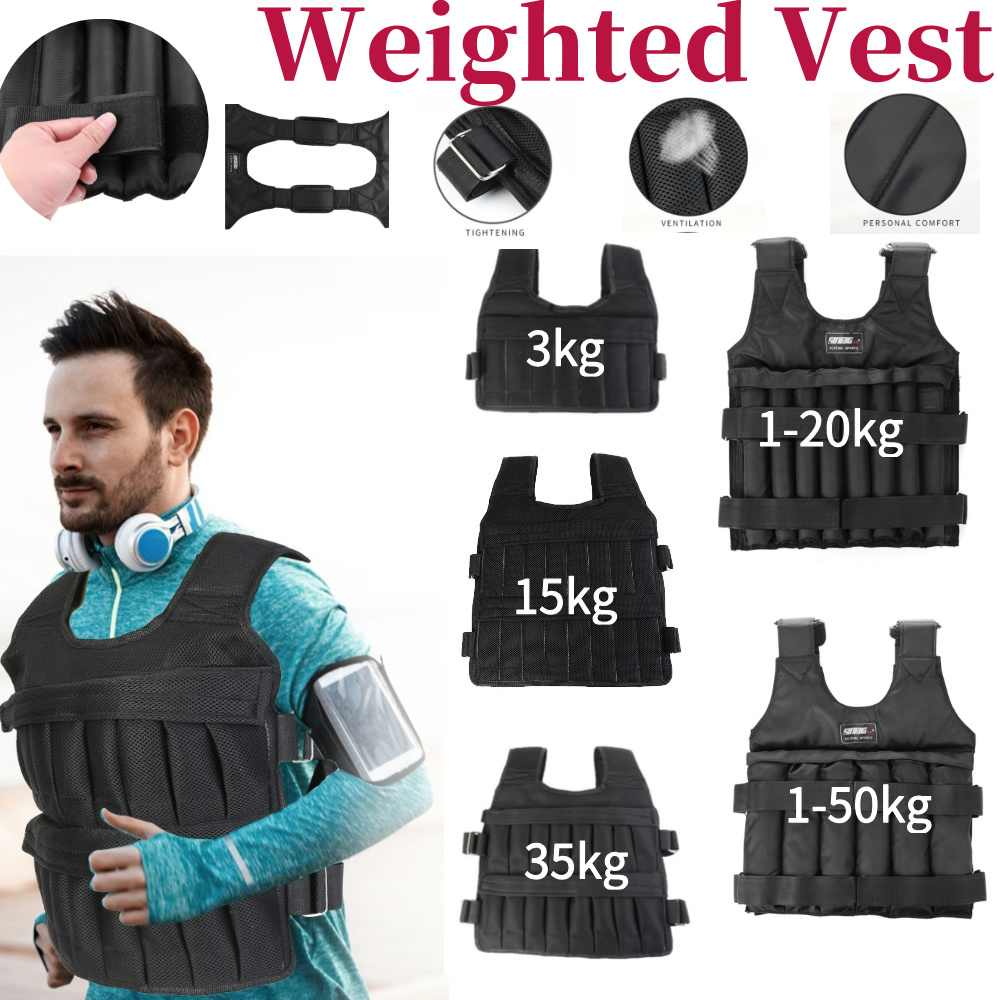 Running Gear Jacket - 3/15/35kg ワークアウトウェイトジャケット 調節可能なエクササイズベスト ランニングトレーニング ワークアウト ジョギング