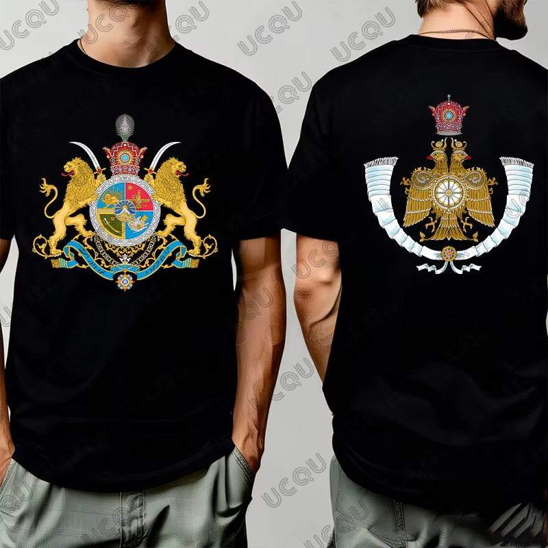 Running Gear Kids - イラン帝国紋章パラヴィグラフィックコットンメンズTシャツ夏半袖Tシャツカジュアルスポーツサーフィン子供/大人用トップス