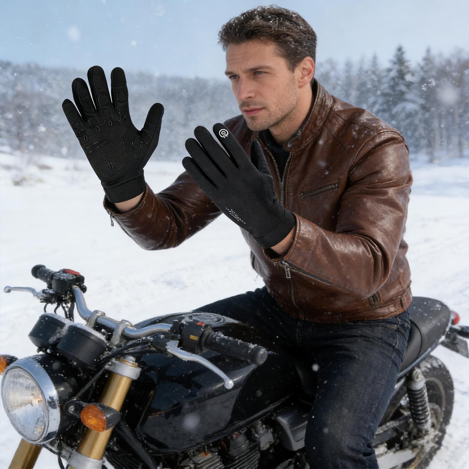 Running Gear In Snow - フルフィンガー防寒グローブ 冬用サイクリンググローブ タッチスクリーン対応 スノーグローブ サイクリング ランニング