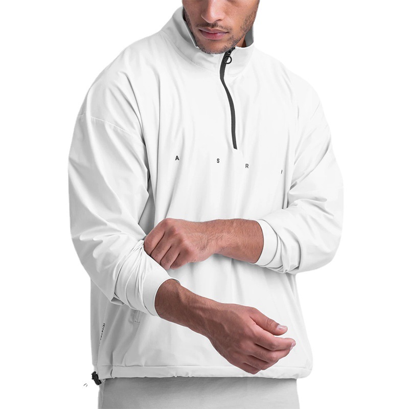 Running Gear Jacket - メンズジムランニングパーカー、ボディビルダージャケット、アウトドアフィットネススポーツコート、ドローストリングジッパースポーツウェア、トレーニングカジュアルプルオーバー