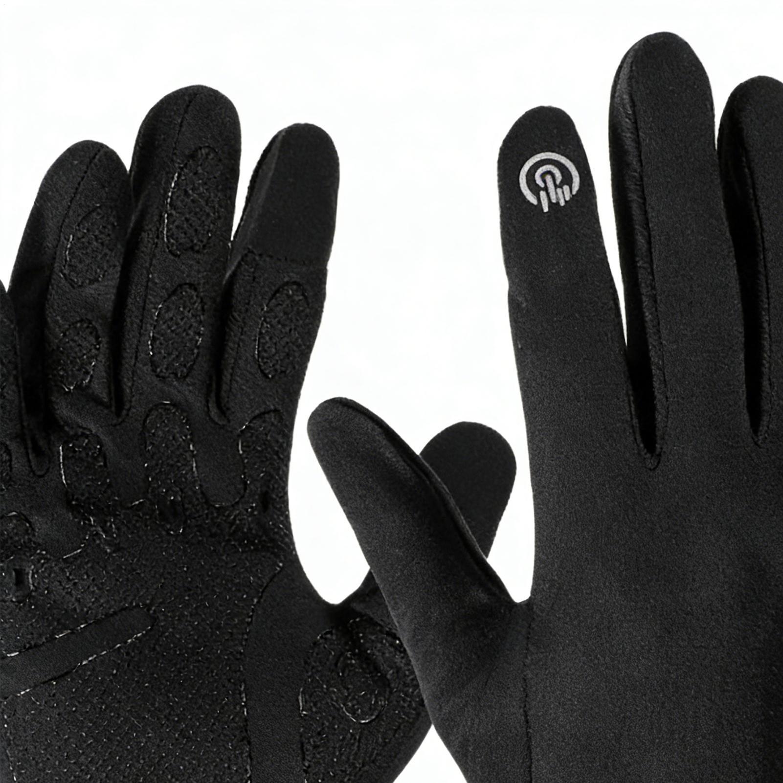 Running Gear In Snow - 暖かいサイクリンググローブ フルフィンガー 寒い天候用 アウトドアギア タッチスクリーン対応 スノーグローブ