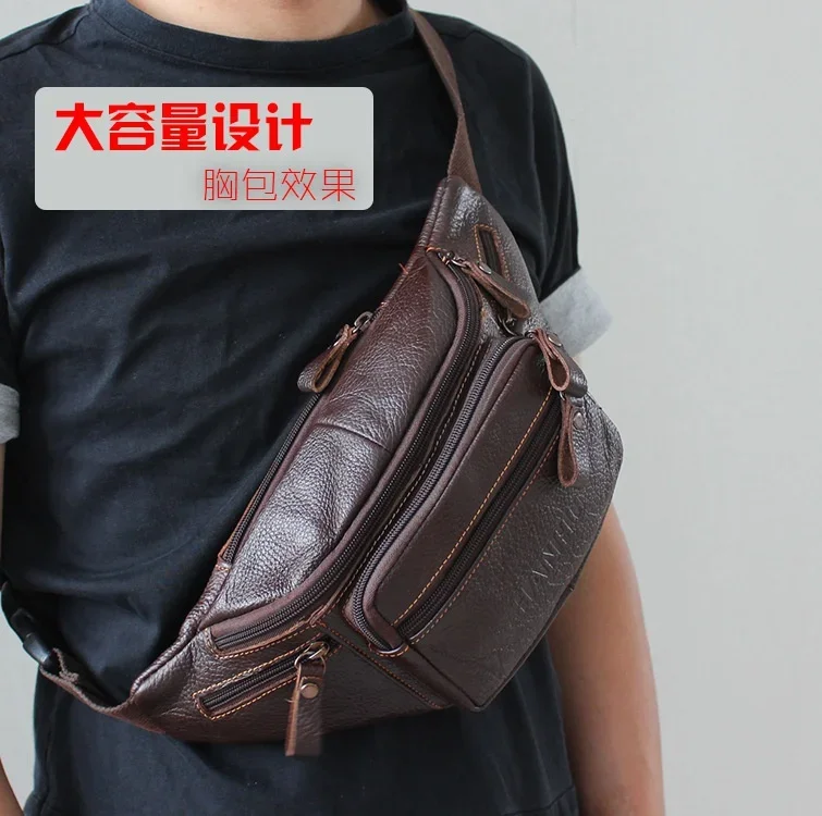 本物の牛革ウエストバッグ男性おかしいパックベルトバッグ電話ポ - Running Gear Backpack のレビューと価格