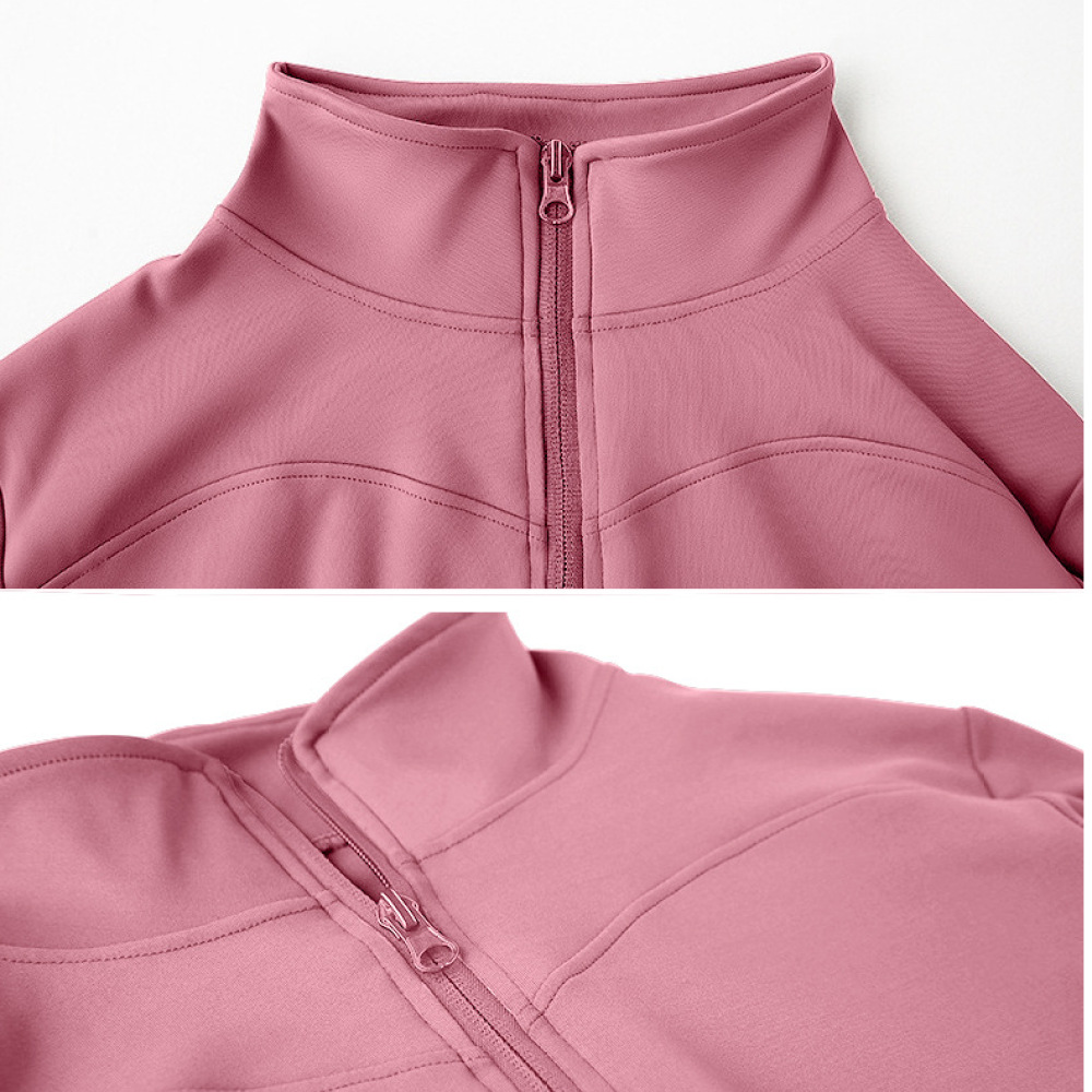 速乾性アスレチックヨガジャケット レディース 長袖 スタンド - Running Gear Jacket のレビューと価格