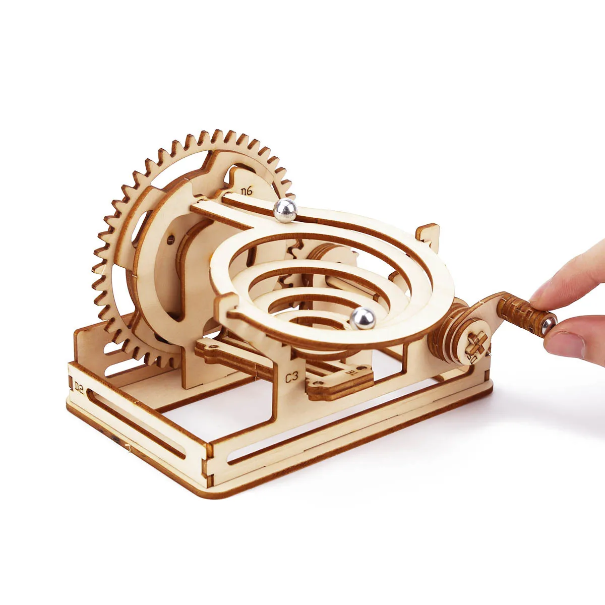 DIY 機械式鉄球迷路構築セット 子供用 - 3D 木製パズ - Running Gear Track のレビューと価格