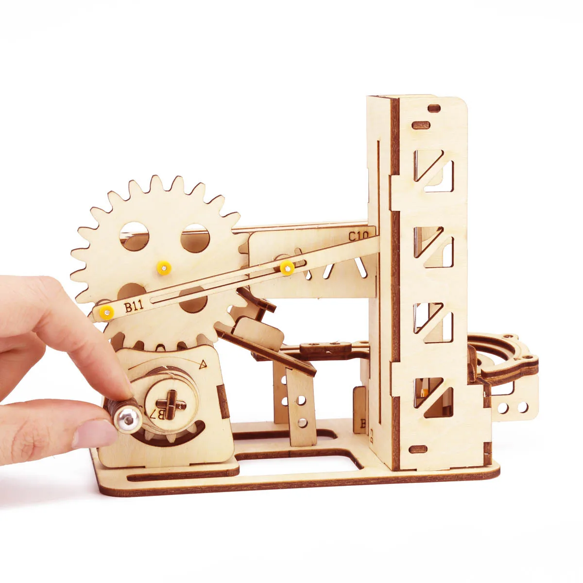 DIY 機械式鉄球迷路構築セット 子供用 - 3D 木製パズ - Running Gear Track のレビューと価格