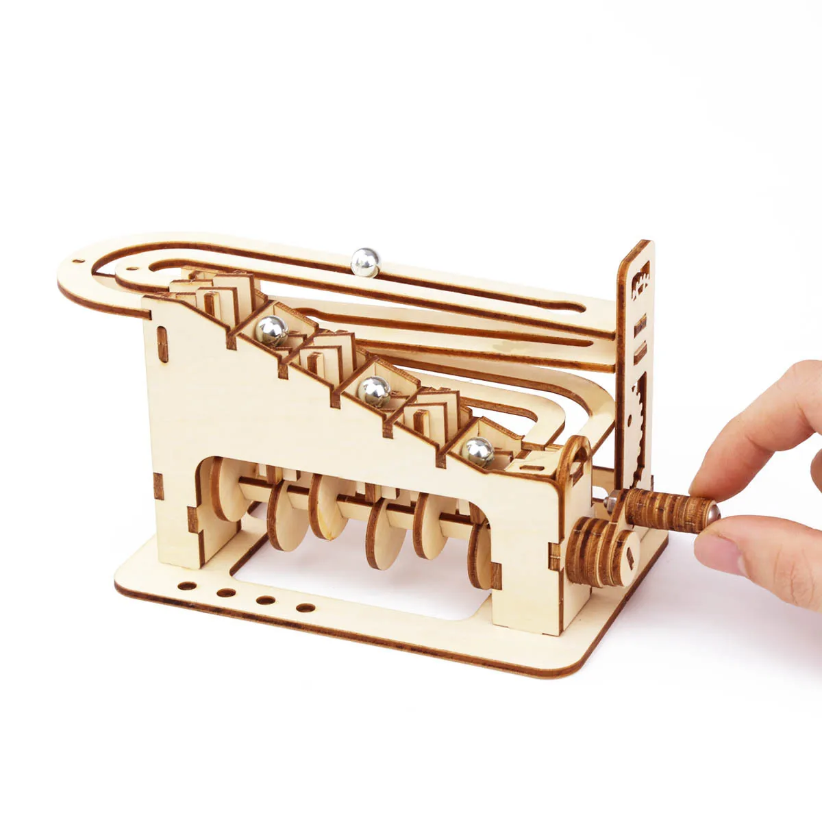DIY 機械式鉄球迷路構築セット 子供用 - 3D 木製パズ - Running Gear Track のレビューと価格