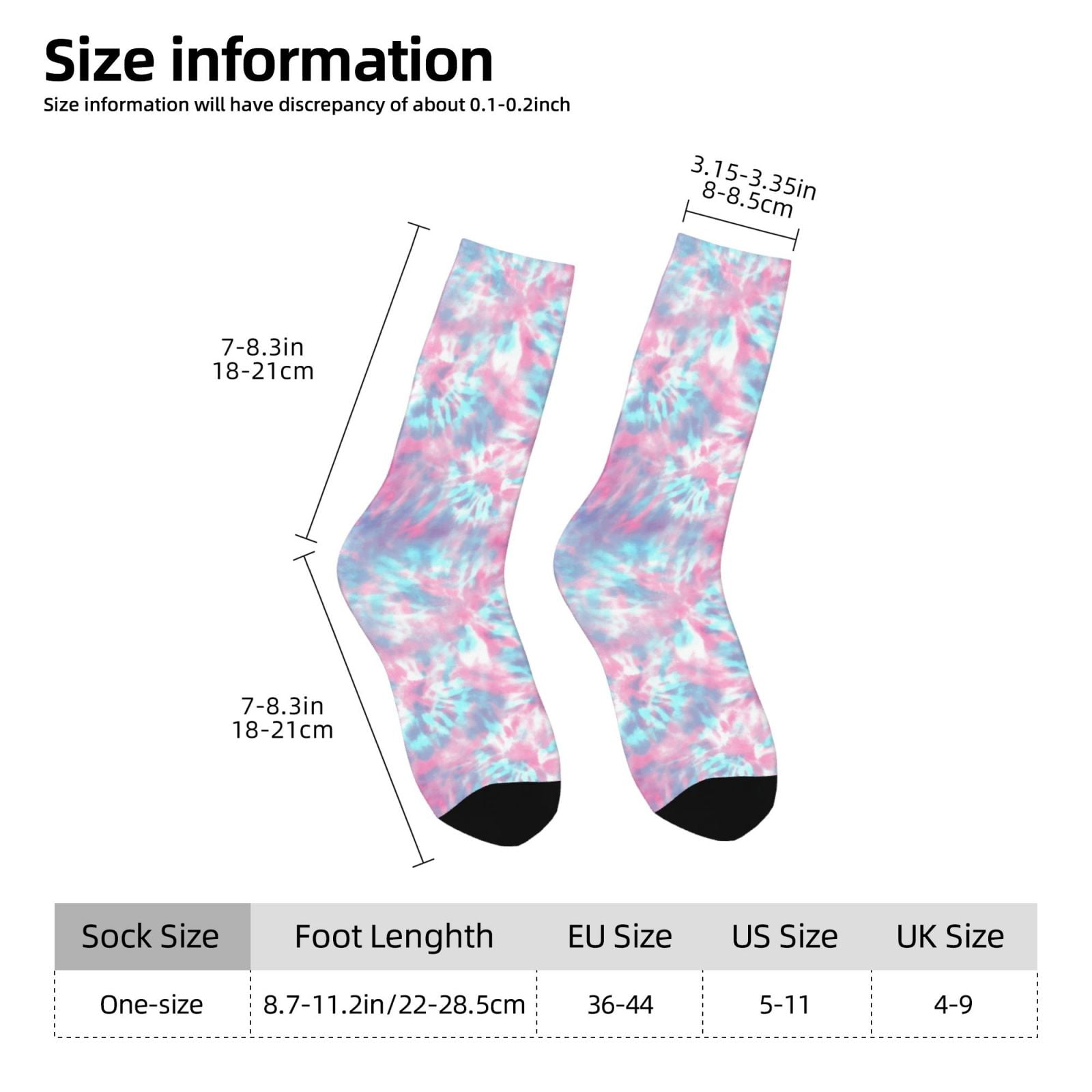 タイダイプリントクルーソックス、女性と男性用、大人用アスレチ - Running Gear Youtube のレビューと価格